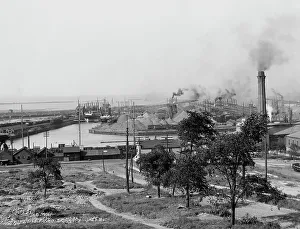 Ore dock and harbor, Cleveland, Ohio, c1901. Creator: Unknown