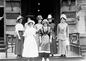 Wilson Thomas Woodrow Prints: Oregon girls in N.Y. 1912. Creator: Bain News Service