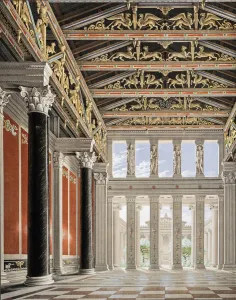 Schinkel Prints: The Orianda Palace in the Crimea. Interior Perspective of the Great Hall, 1846