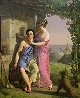 Stone Wall Prints: The Origin of Painting, 1831. Creator: Heinrich Eddelien