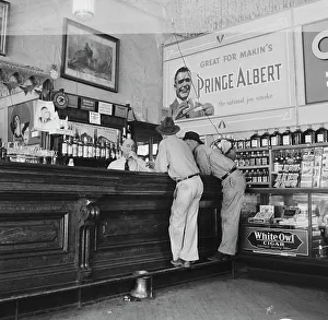 Original bar of Helldorado, Crystal Palace Saloon, Tombstone, Arizona, 1938. Creator: Dorothea Lange. Original bar of Helldorado, Crystal Palace Saloon, Tombstone, Arizona, 1938. Creator: Dorothea Lange