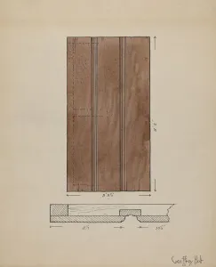 Holt Geoffrey Prints: Original Inside Door to Sacristy, c. 1936. Creator: Geoffrey Holt
