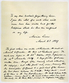 Original manuscript of Adam Bede, 23rd March 1859.Artist: George Eliot