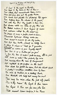 Images Dated 10th October 2006: Original manuscript of the Epilogue to the Idylls of the King, c1872. Artist: Alfred Lord Tennyson