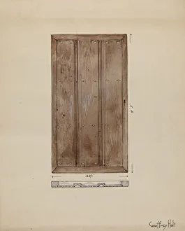 Holt Geoffrey Prints: Original Outside Door to Sacristy, c. 1936. Creator: Geoffrey Holt