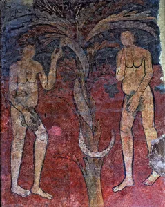 The original Sin, mural painting belonging to the triumphal arch of the central The original Sin, mural painting belonging to the triumphal arch of the central