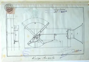 Futurism Prints: Original sketch of one of the intonarumori, 1914