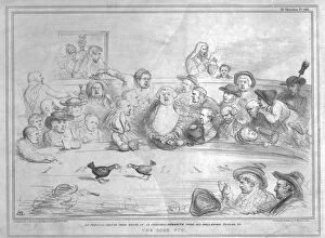 T Mclean Collection: An original sketch from which it is presumed Hogarth took his...picture The Cock Pit, 1837