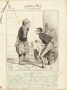 Hand Gestures Prints: Origine des Bedoins a Paris, 1841. Creator: Honore Daumier
