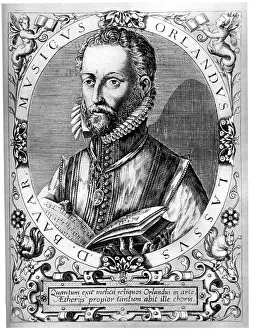 Score Prints: Orlande de Lassus, Franco-Flemish composer of the late Renaissance. Creator: Rene Boyvin