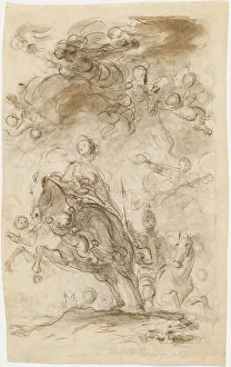 Stumping Prints: Orlando and Angelica Arrive at Charlemagne's Camp. Creator: Jean-Honore Fragonard