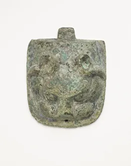 Ornament in the form of an animal mask, Han dynasty, 206 BCE-220 CE. Creator: Unknown Ornament in the form of an animal mask, Han dynasty, 206 BCE-220 CE. Creator: Unknown