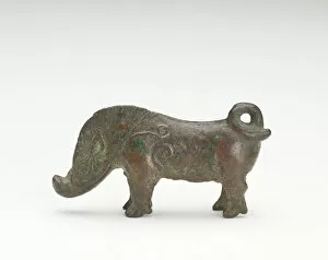 Republic Of China Gallery: Ornament in the form of a boar, Han dynasty, 206 BCE-220 CE. Creator: Unknown