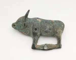 Ornament in the form of a standing bull, Han dynasty, 206 BCE-220 CE. Creator: Unknown Ornament in the form of a standing bull, Han dynasty, 206 BCE-220 CE. Creator: Unknown