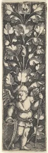 Ornament with a Genius Holding a Shield, 1536. Creator: Master MVHF Ornament with a Genius Holding a Shield, 1536. Creator: Master MVHF
