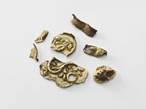 Gilt Bronze Prints: Ornament (in fragments), pair with F1916. 747, Goryeo period, 12th-13th century