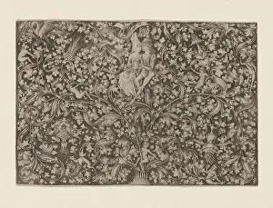 Ornament with two lovers, c.1495. Creator: Meckenem, Israhel van, the Younger (around 1440-1503)
