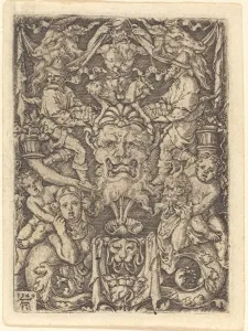Trippenmecker Gallery: Ornament with Mask, 1549. Creator: Heinrich Aldegrever