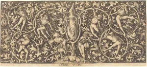 Wimple Gallery: Ornament with Morris Dancers, c. 1490 / 1500. Creator: Israhel van Meckenem