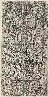 Da Modena Nicoletto Prints: Ornament Panel with a Birdcage, c. 1507. Creator: Nicoletto da Modena