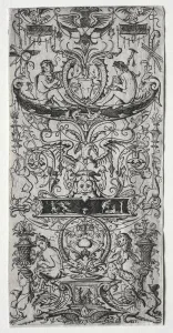 Ornament Panel Inscribed Victoria Augusta, c. 1507. Creator: Nicoletto da Modena (Italian)