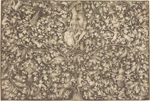 Wimple Gallery: Ornament Panel with Two Lovers, c. 1490 / 1500. Creator: Israhel van Meckenem