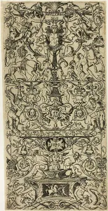 Da Modena Nicoletto Prints: Ornament Panel with Mars, God of Battles, c.1507. Creator: Nicoletto da Modena