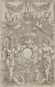 Caduceus Prints: Ornament with a Small Empty Oval, 1540-45. Creator: Antonio Fantuzzi