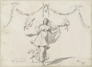 Ornament with a Woman in Ancient Dress, 1775/80. Creator: Jacques-Louis David