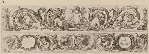 Della Bella Stefano Gallery: Two Ornamental Bands with Cupid and Heads of the Four Seasons, probably 1648