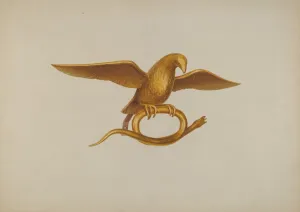 Alfred H Prints: Ornamental Carving: Eagle and Snake, c. 1940. Creator: Alfred H. Smith