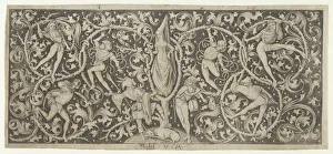 Morris Dancer Prints: Ornamental Engraving with Morris Dancers. Creator: Israhel van Meckenem