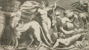 Centaur Prints: Ornamental Frieze, Early 1530s. Creator: Giulio Bonasone