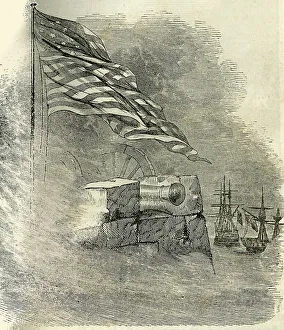 John Frost Prints: Ornamental Headpiece - The Siege of Vera Cruz, 1849. Creator: Unknown
