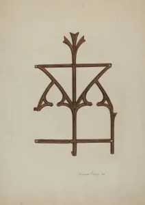 Grill Prints: Ornamental Iron Grill, 1938. Creator: Clarence Secor
