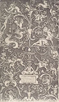 Veneziano Agostino Prints: Ornamental Panel, ca. 1514-36. Creator: Agostino Veneziano