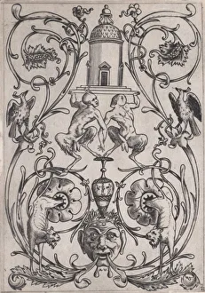 Ornamental Panel, ca. 1514-36. Creator: Agostino Veneziano