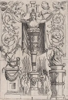 Ornamental Panel, ca. 1514-36. Creator: Agostino Veneziano