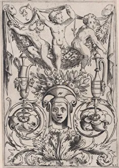 Ornamental Panel, ca. 1514-36. Creator: Agostino Veneziano