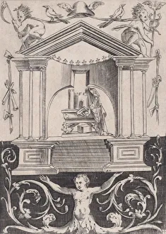Ornamental Panel, ca. 1514-36. Creator: Agostino Veneziano
