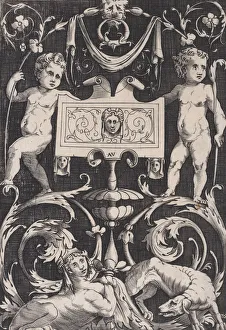 Ornamental Panel, ca. 1514-36. Creator: Agostino Veneziano