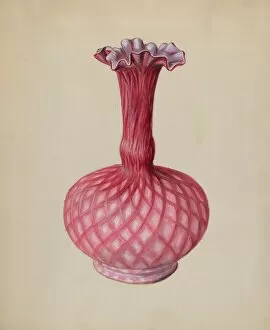 Ornamental Ruby Vase, c. 1936. Creator: Robert Stewart