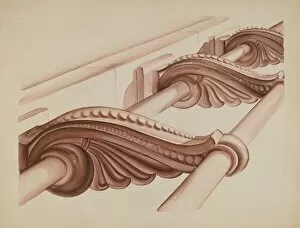 Bannister Gallery: Ornamental Stair Rail, c. 1937. Creator: Natalie Simon
