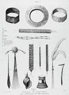 Belt Collection: Ornaments and instruments of the inhabitants of the Caroline Islands, 19th century