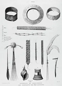 Shell Prints: Ornaments and instruments of the inhabitants of the Caroline Islands
