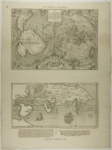 World Map Prints: Orontius Finaeus, 1531, reprinted 1889. Creator: Unknown