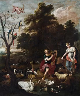 Roman Literature Gallery: Orpheus among the animals, 1660s
