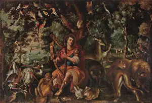 Ovid Prints: Orpheus enchants trees and animals with his harp playing