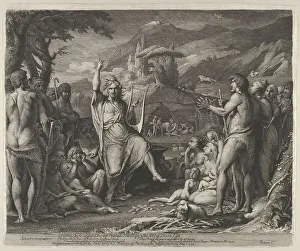 Second State Of Three Prints: Orpheus Instructing a Savage People in Theology and the Ar