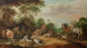 Wading Bird Prints: Orpheus Playing for the Animals